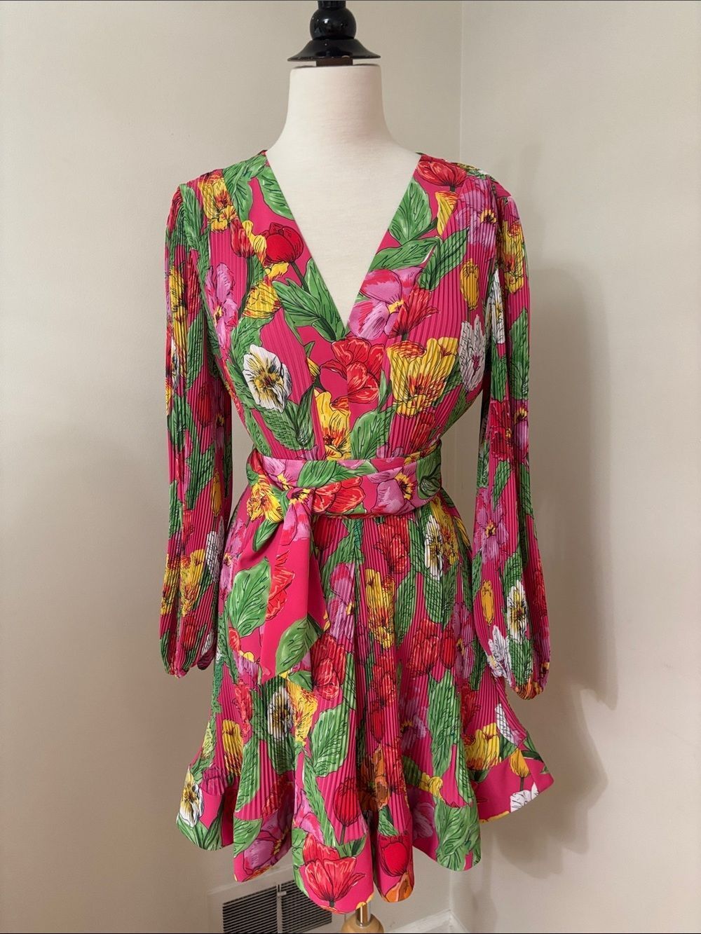Milly Tulip Rosette Pleated Mini Dress 8